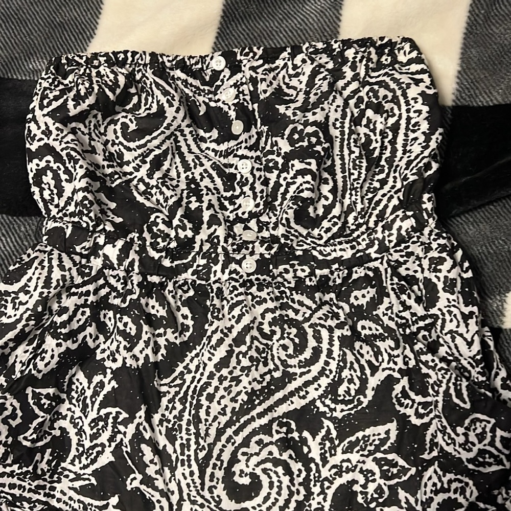American Eagle Outfitters Black & White Strapless Dress size 0 - Picture 2 of 14